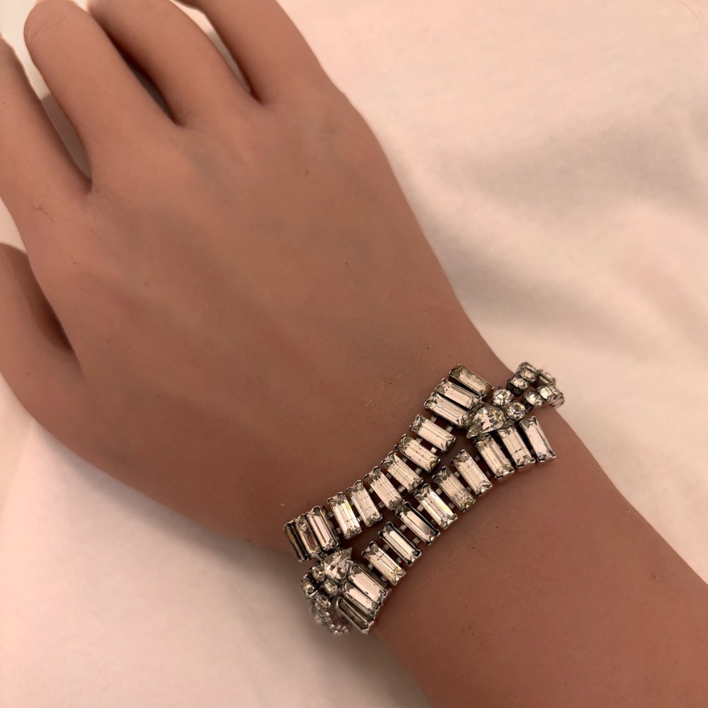 Vintage Rhinestone Baguette Crystal Bracelet